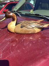 Estate Find Rare 1980's Tom Taber Carved Wood Decoy Duck Signed northern pintail