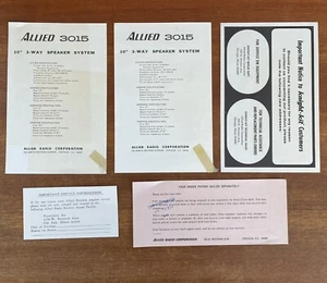 Mixed Lot Misc Vintage Stereo System Ephemera Allied 3015 - Picture 1 of 3
