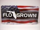 Florida FLO Grown with State Silhouette License Plate Car Tag Metal Wall Décor