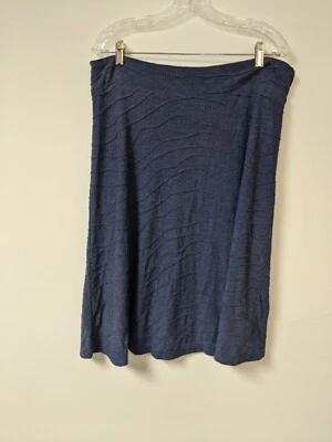 New Direction Mujer Azul Tejido Elástico Cintura Acampanada Midi Talla Mediana Foto 1 de 4