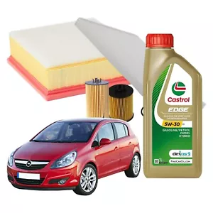 Kit Tagliando Opel Corsa D 1.2 80cv 59kw Dal 07/2006 + 4 Lt Olio Castrol 5w30 C3 - Imagen 1 de 8