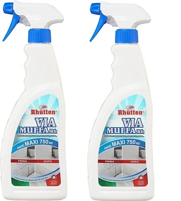 MUFFA ANTIMUFFA STOP GREEN RIMUOVI MUFFA INODORE ML.750 IN ITALY rhutten 2pezzi - Immagine 1 di 3