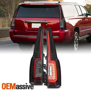 For 2015-2020 Chevy Tahoe GMC Yukon XL (Escalade Style) LED Black Tail Lights - Picture 1 of 10