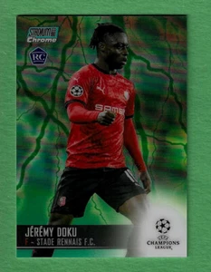Jeremy Doku Rookie 2020-21 Topps Stadium Chrome 22 AQUA GREEN REFRACTOR /150 RC - Picture 1 of 2