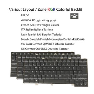 Laptop Keyboard For Dell Alienware 13 R3, 15 R3, 15 R4 Zone-RGB Colorful Backlit - Picture 1 of 23