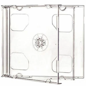 10 Standard 10.4mm Double Clear CD DVD Jewel Cases Clear Tray Hold 2 Discs - Afbeelding 1 van 1