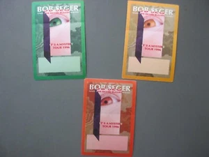 Bob Seger satin cloth backstage pass stickers 3 It's A Mystery Tour 1996 OTTO ! - Picture 1 of 1