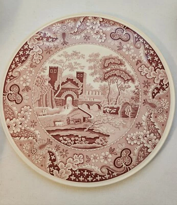 The Spode Archive Collection Tradition Series Castle Red Flat Serving Platter - Image 1 of 4