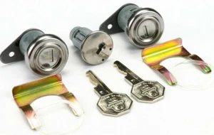 Juego de cerradura de puerta y cilindro de encendido Corvette 1965 con llave de cabeza octogonal C2 NUEVO - Imagen 1 de 2