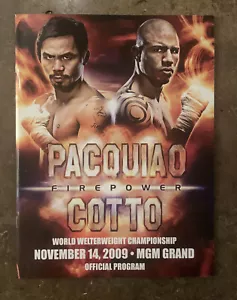 Manny Pacquiao vs Miguel Cotto 2009 Official Program & Bout Sheet - Picture 1 of 2