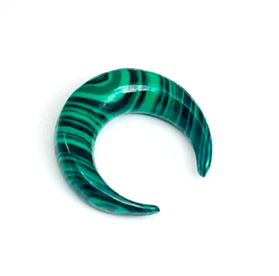 Green Malachite Organic Stone Septum  Pinchers, size 12g to 5/8' and custom Avai - Image 1 of 4
