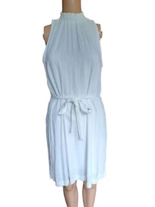Bella Dahl Womens White Shift Dress Belted Knee Length Stretchy XS - Picture 1 of 11