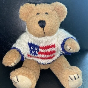 Vintage Berkeley Teddybär in amerikanischer Flagge Pullover USA verbunden - Bild 1 von 9