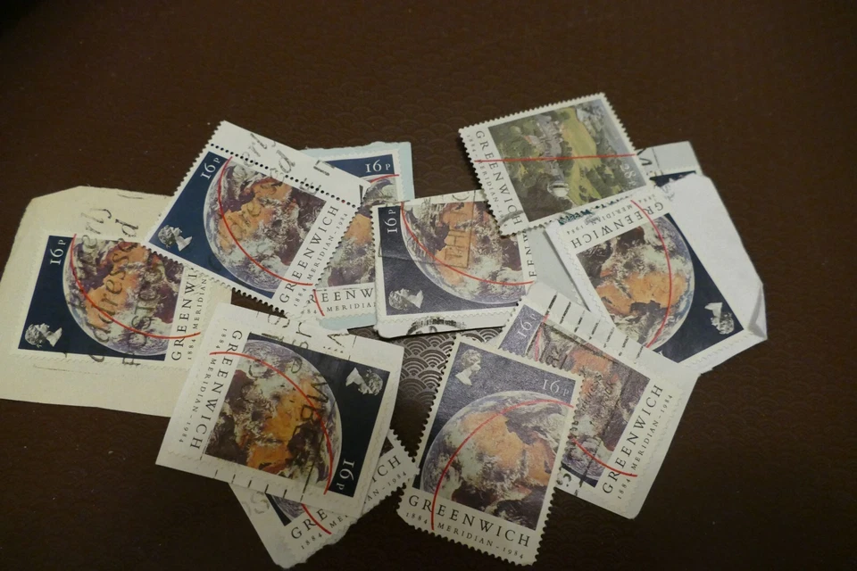 10 Greenwich meridian British UK GB commemorative postage stamps postal mail - Image 1 of 1