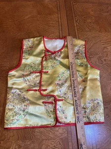 Boys Chinese/Lunar New Year Gold Red  Vest Coat Size M Ages 4-6 - Picture 1 of 11