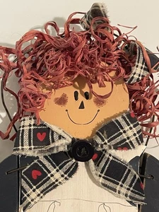 Primitive Americana Raggedy Ann Holz Handarbeit Volkskunst Wandbehang - Bild 1 von 11
