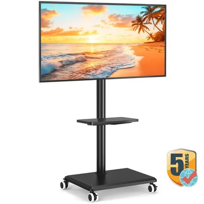Universal Rolling TV Stand with Mount, Corner TV Stand Swivel for 32-60" Screens - Image 1 of 4