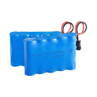 2x 6V 1400mAh Ni-Cd AA Battery Pack Rechargeable For RC Car Toys SM-2P Plug - Image 1 of 4