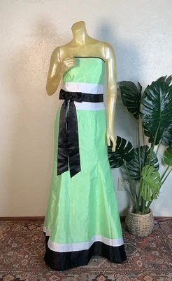 Vintage 2000s Jessica McClintock for Gunne Sax Green Strapless Dress - Size 9 - Image 1 of 4