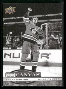 2025-26 Upper Deck Series 1 - UD Canvas Black White Sebastian Aho #C-14 - Picture 1 of 2