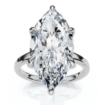 Certified 5Ct Kelly Marquise Solitaire Engagement Ring 14k Gold or Pt Lab Grown - Image 1 of 4