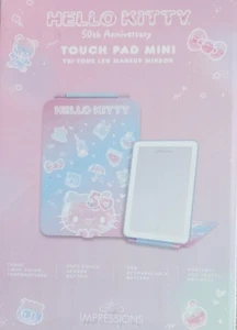 NIB! Limited Edition 50th Anniv. Hello Kitty Touch Pad Mini LED Flip Mirror - Picture 1 of 15