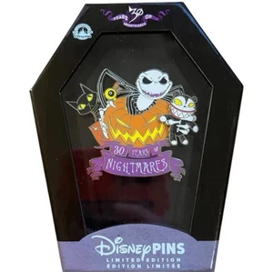 Nightmare Before Christmas Jumbo Pin Box Jack Skellinton Disney 30th Anniversary - Picture 1 of 2