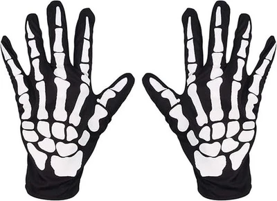 "Halloween Skeleton Gloves,Full Finger Pattern Gloves Standard " - Image 1 of 4