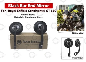 Espejo de extremo de barra redonda negro "para Royal Enfield Continental GT 650" - Imagen 1 de 11