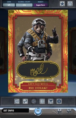 Topps Star Wars Card Trader 2025 Gold Label W2 Chrome Red Signature - Rio Durant - Image 1 of 2