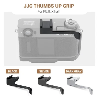 JJC Metal Thumbs Up Grip Holder Hot Shoe Mount for Fujifilm X half Support LED - Image 1 of 4