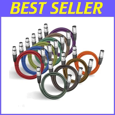 Heavy Duty Hybrid Braided XLR Cable 2ft - 10 Pack - Image 1 of 4