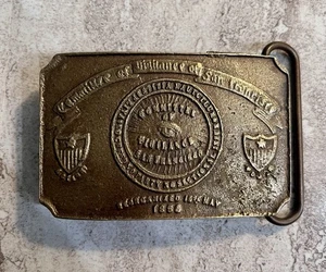 1856 Committee Of Vigilance, San  Francisco Belt Buckle Historic Souvenir Brass - Picture 1 of 6