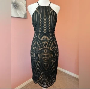 Vestido Vaina Bardot Art Deco Elegante sofisticado Flora atemporal Cuello Halter 6 - Imagen 1 de 9