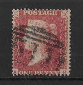 GB 1857 1d Red C11 Perf 16 D2/A3 SG36 Plate 27 Used Lettered A-B - Picture 1 of 3