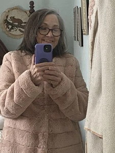 Marc New York Women's Blush Faux Fur 100% Polyester Blazer Jacket Sz XXL. - Picture 1 of 8