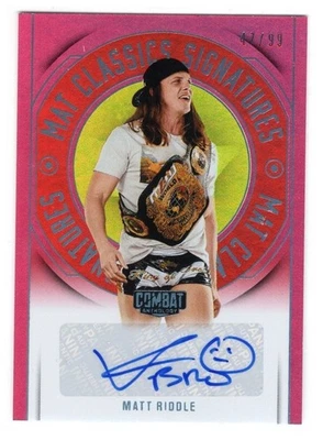 2025 Panini PFL Combat Anthology Matt Riddle Mat Classics Red Auto Autograph /99 - Image 1 of 2