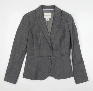 Banana Republic Women's Grey Blazer, Size 2, Check Pattern - Picture 1 of 12