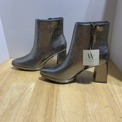 Botines Funky Silver (Estaño) Worthington Mujer Bannow Tacón Acampanado 6M QUICK SH Foto 1 de 4