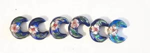 6t  Cloisonne "BLUE" CRESENT MOON  Beads - MINT $3 per  see details Fre Ship - Picture 1 of 1