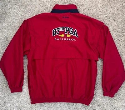 Chaqueta/chaleco de golf de colección 87th PGA Baltusrol 2005 XL rojo AHead pulóver mangas con cremallera Foto 1 de 4