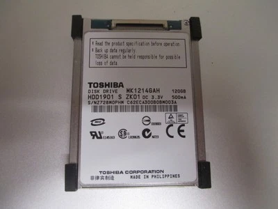 Toshiba MK1214GAH 120GB HDD Zif Hard Drive 4200RPM 1.8" HDD1901 ATA-100 - Image 1 of 2