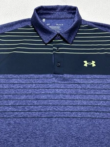 Under Armour Polo Golf Shirt Mens Size Large Performance Striped Casual 1327037 - Picture 1 of 8