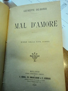 1896 GIUSEPPE DE ROSSI - MAL D'AMORE raro - Foto 1 di 1