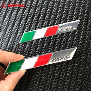 2x Aluminum Italy National Flag Emblem Badge Decal for Piaggio Vespa Motorcycles - Picture 1 of 2