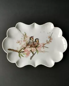 Plato antiguo Limoges Francia pintado a mano, pájaro en madera para perros, Elite SM, 11,75" - Imagen 1 de 12
