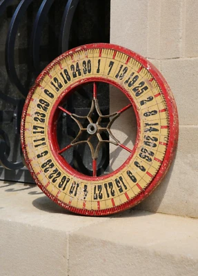 Antique Roulette Wood Gambling Gaming Carnival Wheel Casino Game Vintage Circus - Image 1 of 4