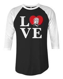 Camiseta raglán unisex Trump Love #2 Donald President EE. UU. - Imagen 1 de 2