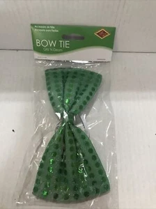 St Patrick's Day Glitz N Gleam Green Bow Tie 4.25" x 7" (2-PO-110) - Picture 1 of 4