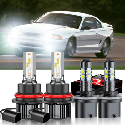 For Ford Mustang 1994-2004 LED Headlight High Low Beam+Fog Light Bulbs 6500K - Image 1 of 4